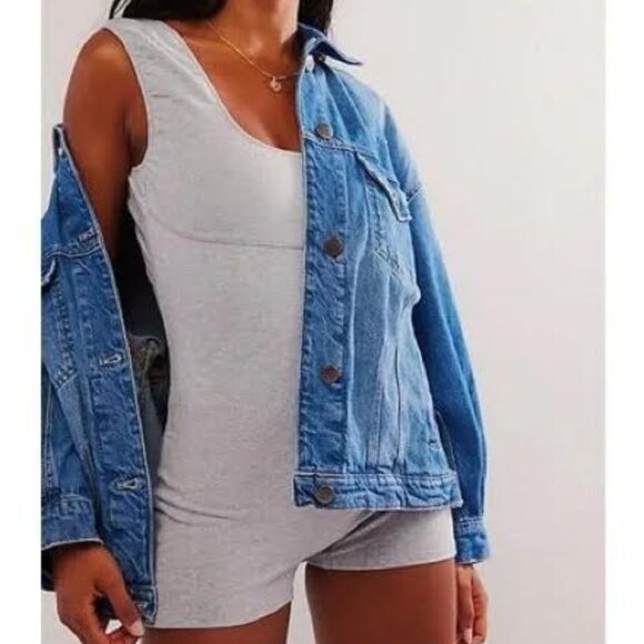 Free People Tops - FREE PEOPLE weekend friend shortie bodysuit Sz XL NEW